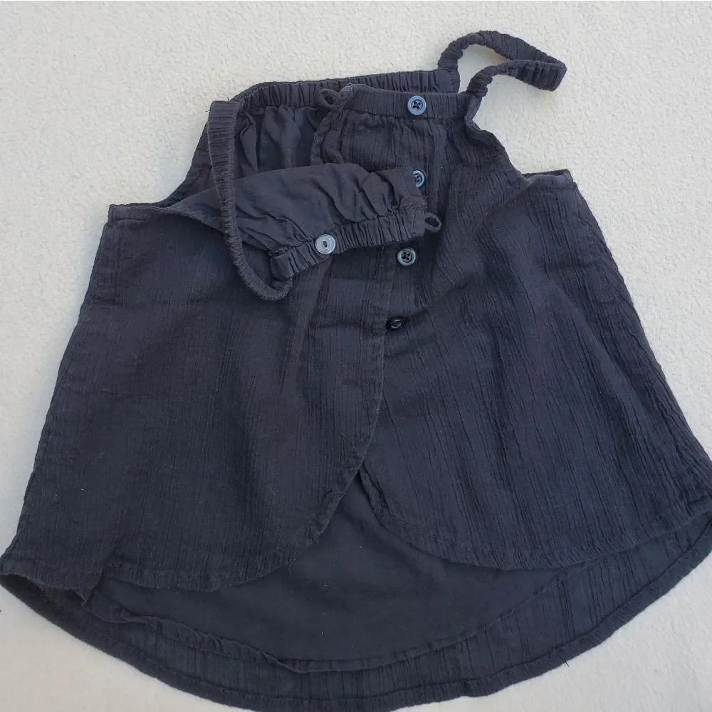 Old Navy black flowy open back tank top Size 4T